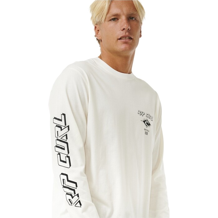 Rip Curl 2024 Fade Out Icon Langarm T-Shirt 0BQMTE - Bone